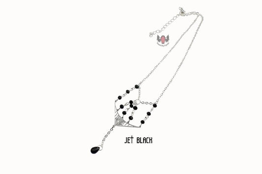 Gothic Spiderweb Dropper Necklace