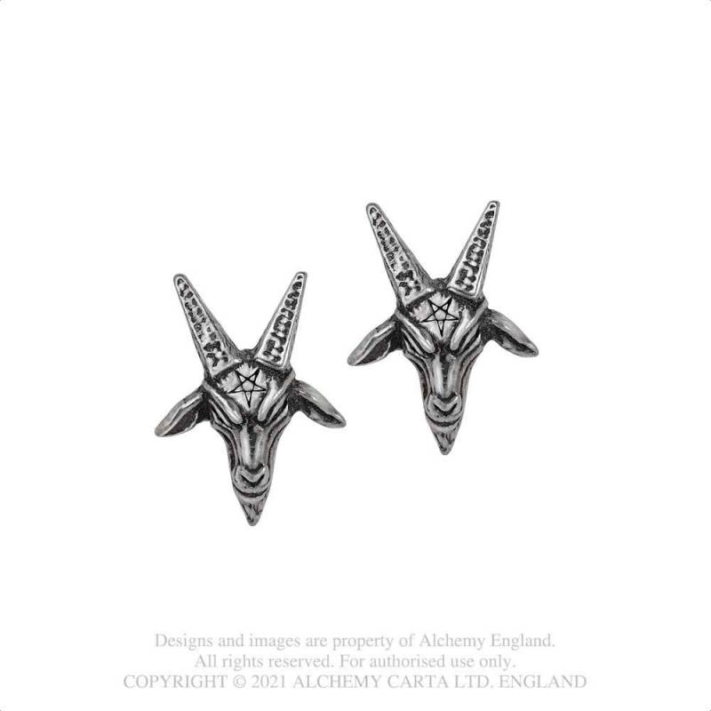 Baphomet Stud Earrings E449 Alchemy Gothic