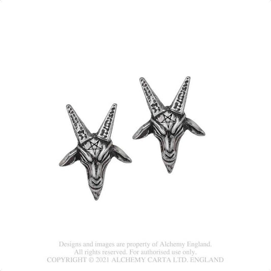 Baphomet Stud Earrings E449 Alchemy Gothic