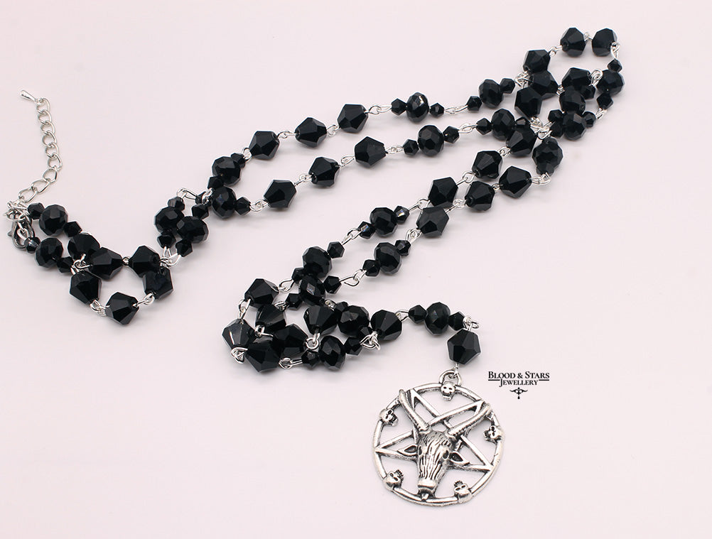 Baphomet Beaded Rosary Necklace