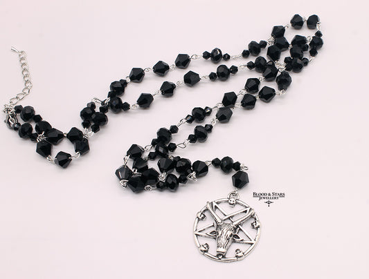 Baphomet Beaded Rosary Necklace