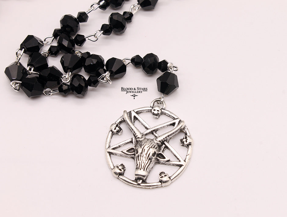 Baphomet Beaded Rosary Necklace