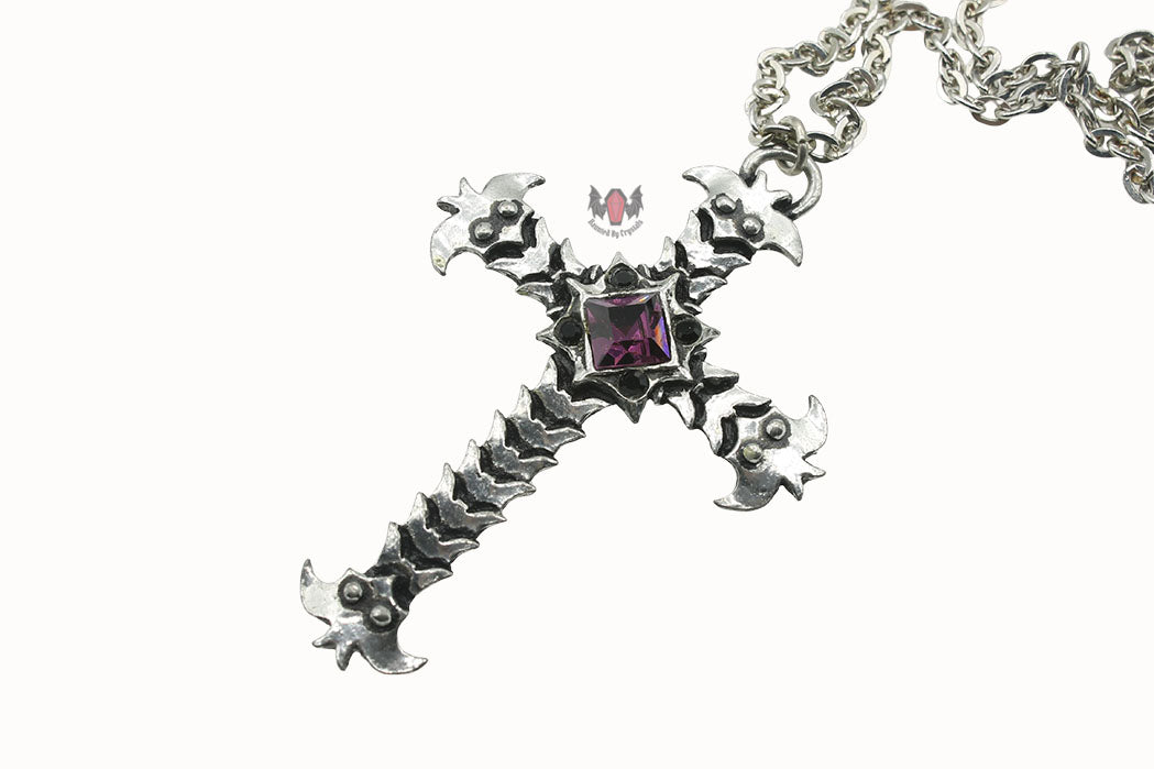 Batscale Cross Necklace P214 Alchemy Gothic