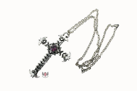 Batscale Cross Necklace P214 Alchemy Gothic