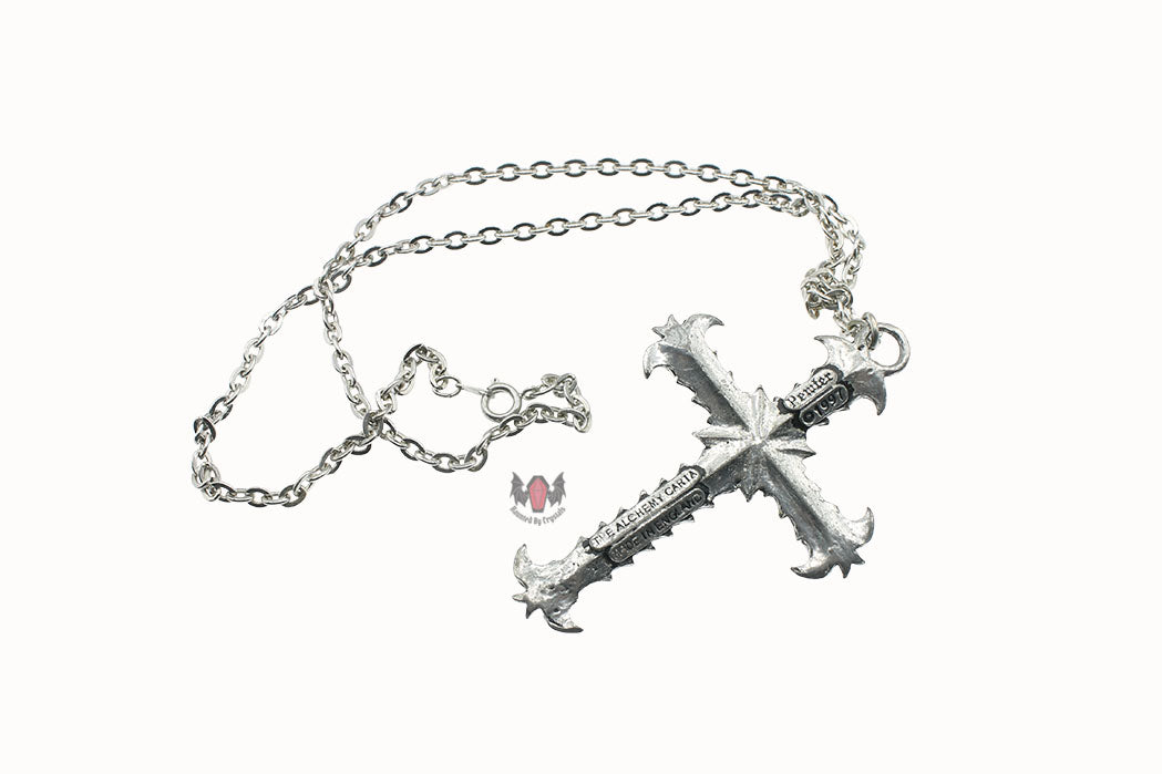 Batscale Cross Necklace P214 Alchemy Gothic
