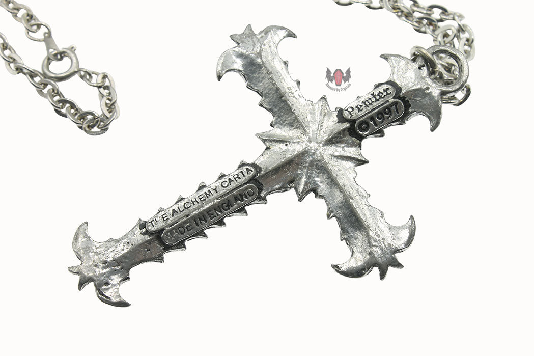 Batscale Cross Necklace P214 Alchemy Gothic