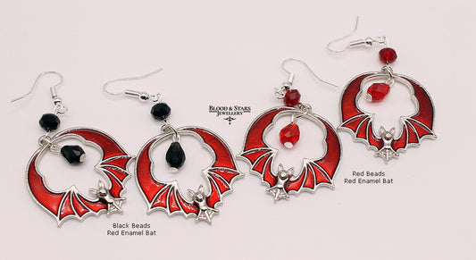 Round Bat Earrings