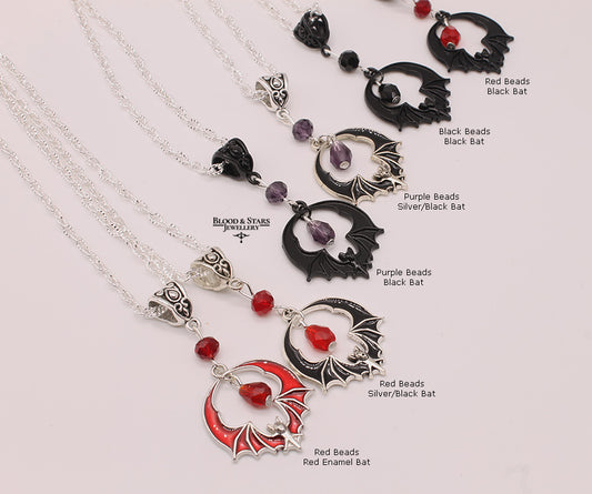 Mini Round Bat Pendant Necklace