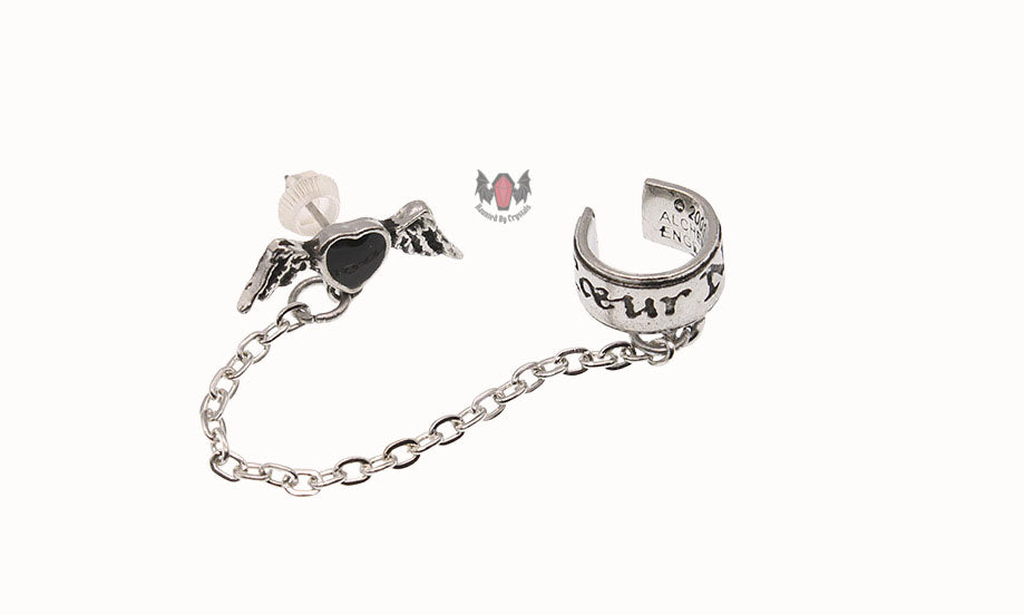 Coeur Noir Cuff Stud Earring E212 Alchemy Gothic