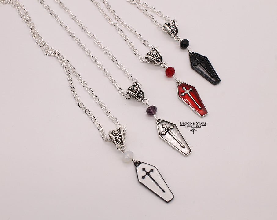 Coffin Cross Pendant Necklace