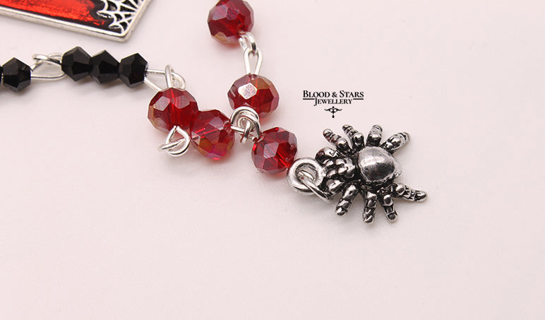 Spider Coffin Beaded Two Layered Necklace
