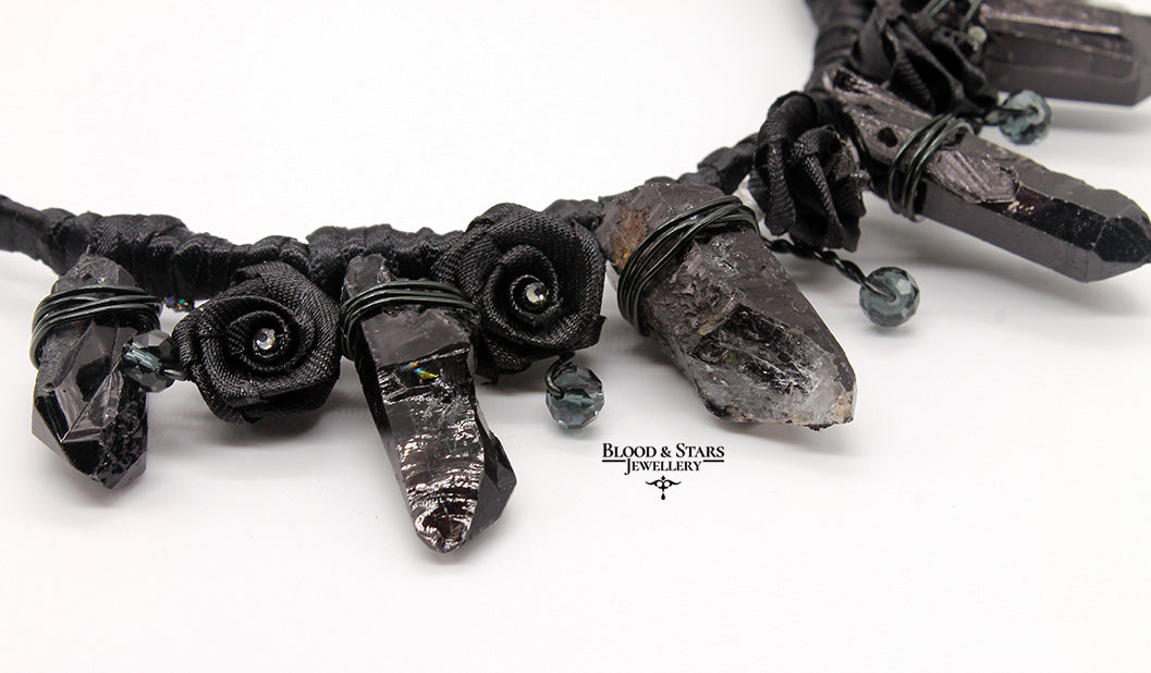 Gothic Crystal Crown Rose Headband
