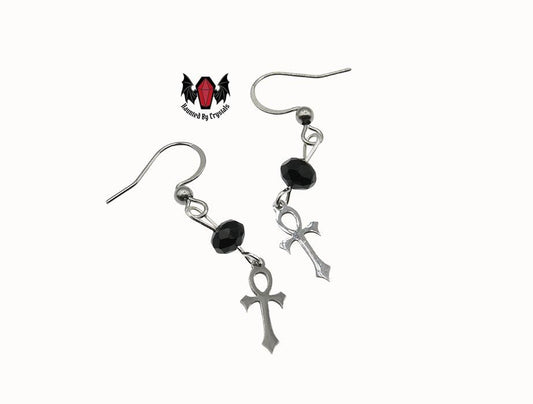 Gothic Ankh Mini Earrings