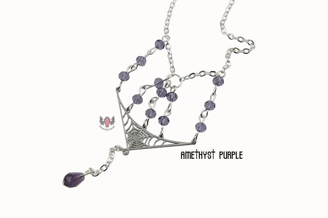 Gothic Spiderweb Dropper Necklace