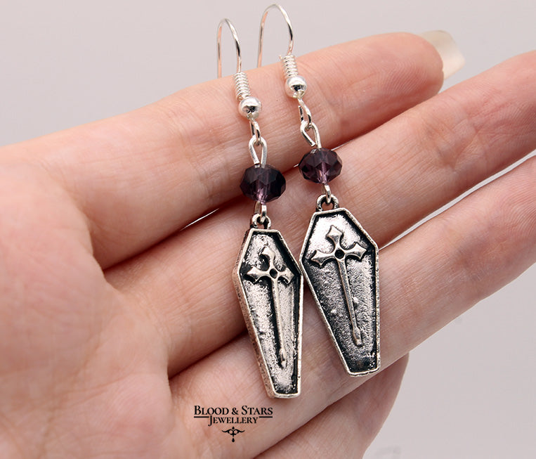 Coffin Cross Earrings