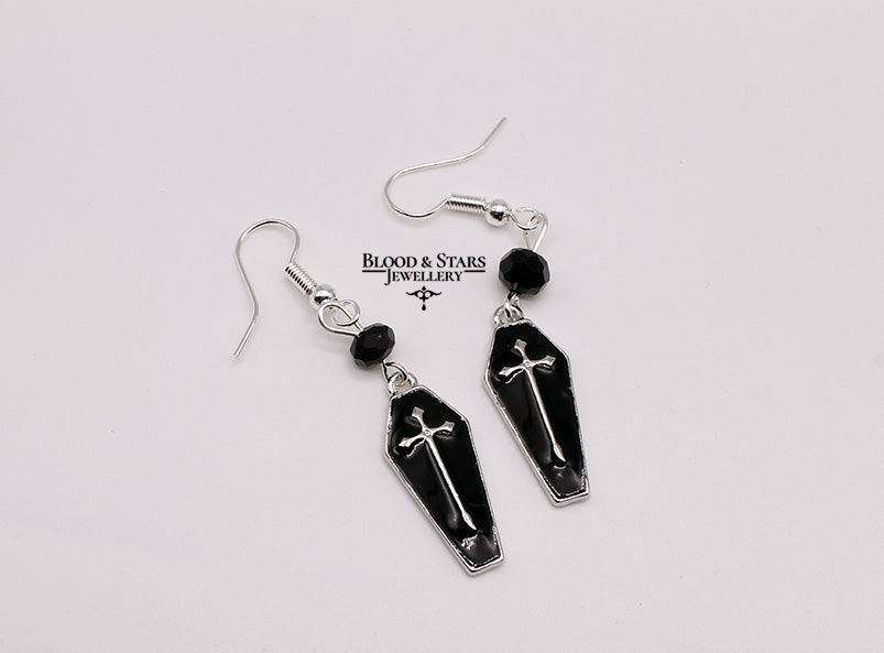 Coffin Cross Earrings