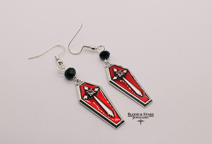Coffin Cross Earrings