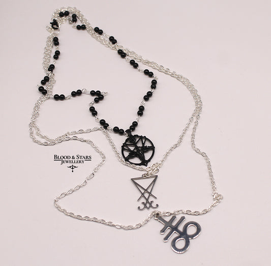 Baphomet Occult Layered Necklace