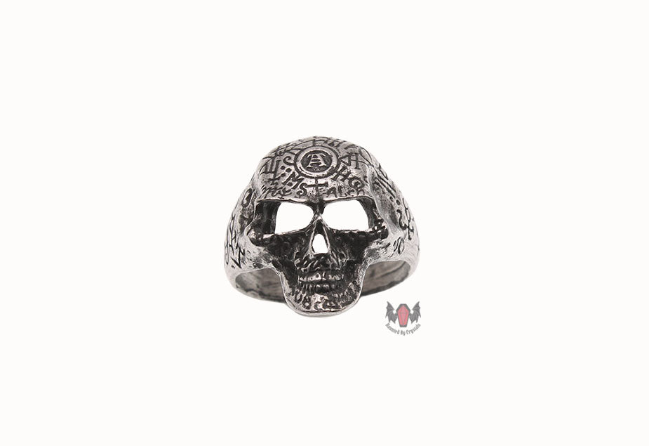 Omega Skull Ring R122 Size T Alchemy Gothic