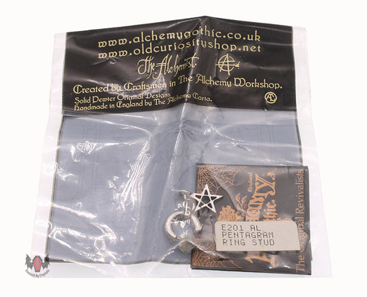 Pentagram Ring Stud Single Earring E201 Alchemy Gothic