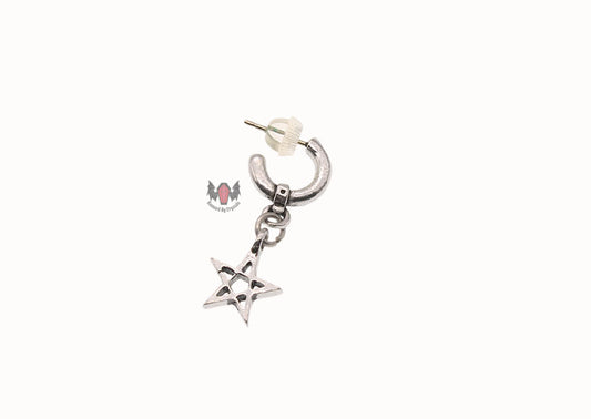 Pentagram Ring Stud Single Earring E201 Alchemy Gothic