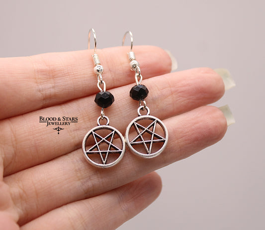 Reverse Pentagram Occult Earrings