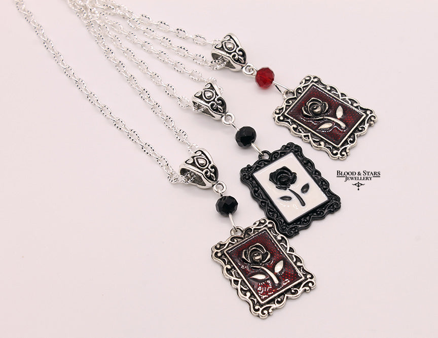 Rose Frame Pendant Necklace