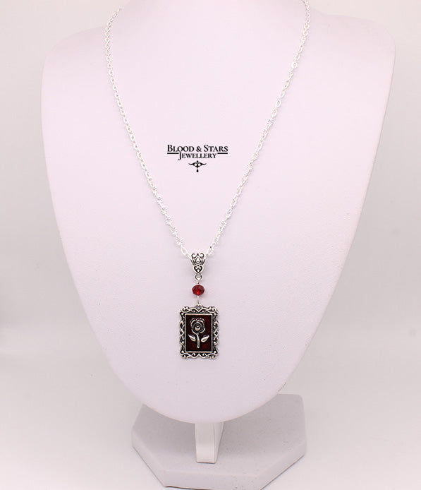 Rose Frame Pendant Necklace