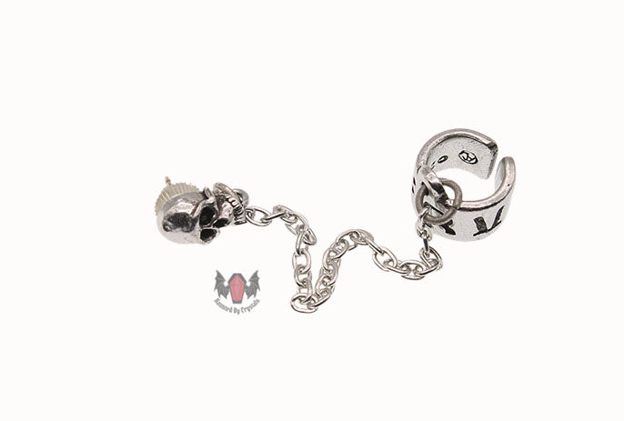 Chaos Runeskull Cuff Stud Earring E207 Alchemy Gothic