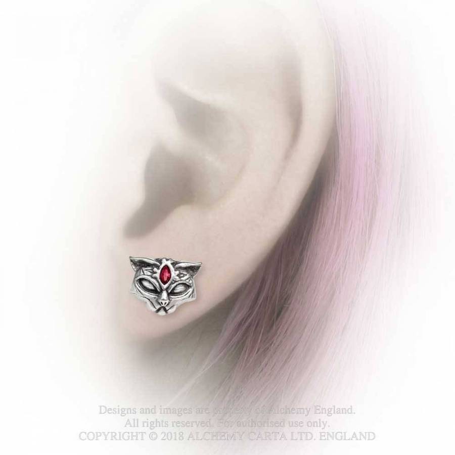 Sacred Cat Studs Earrings E406 Alchemy Gothic