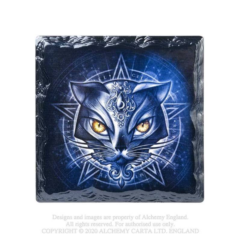 Sacred Cat Square Ceramic Coaster