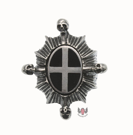 Saint Ankou's Shield Ring R159 Size T Alchemy Gothic