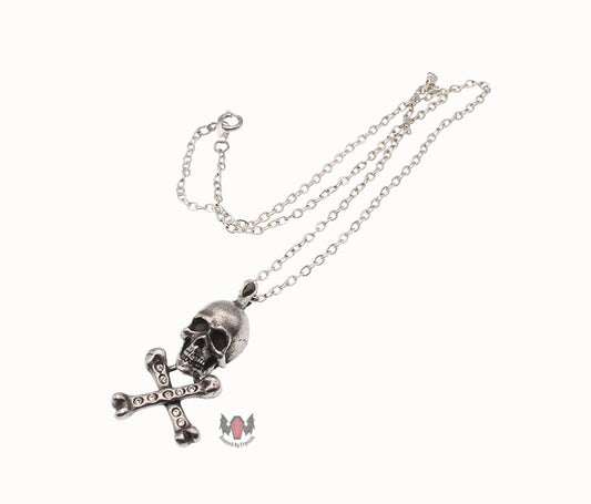 Skull & Bones Necklace P419 Alchemy Gothic