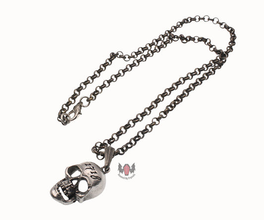 Skull Of Teach Necklace P480 Alchemy Gothic (Round Curb Chain)