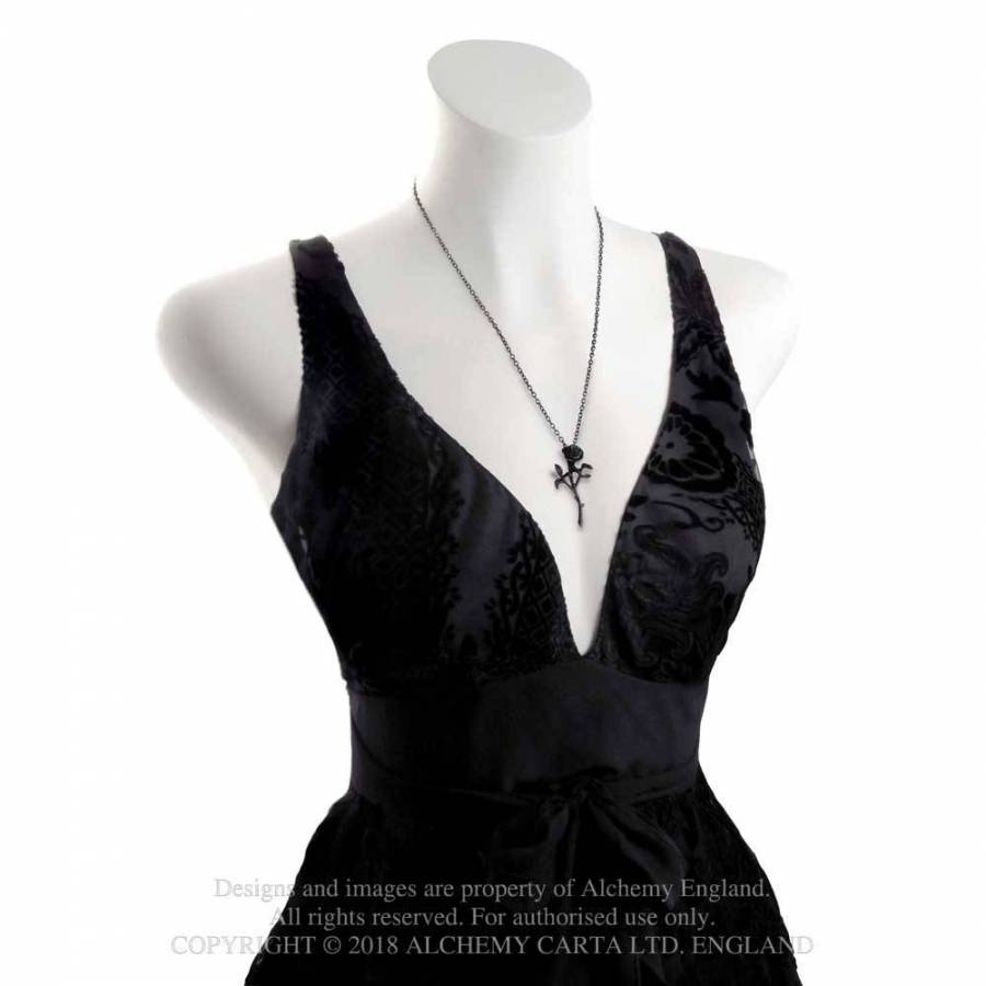 Romance of the Black Rose Necklace P695