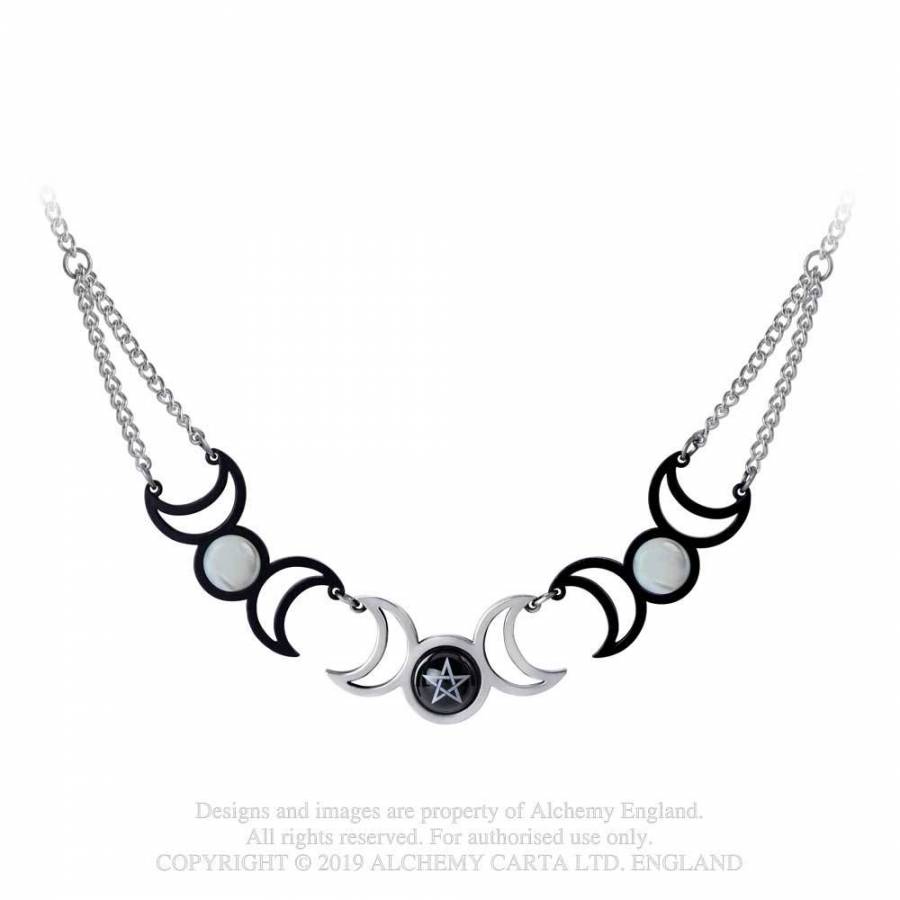 Tres Lunae Moon Necklace P877