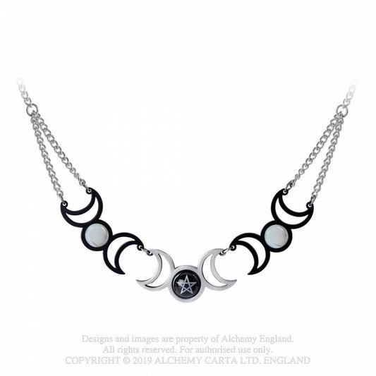 Tres Lunae Moon Necklace P877