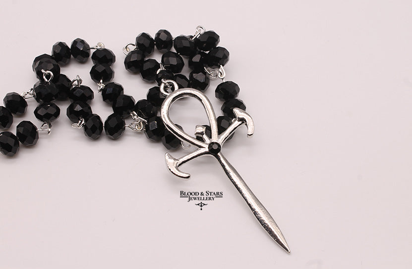 Vampire Ankh Beaded Necklace