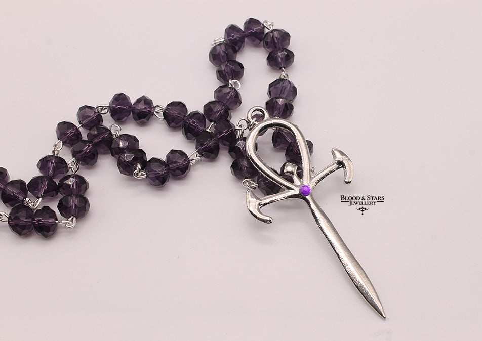 Vampire Ankh Beaded Necklace