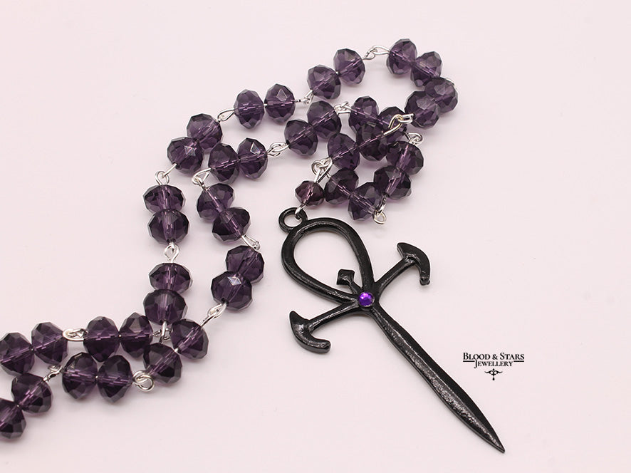 Vampire Ankh Beaded Necklace