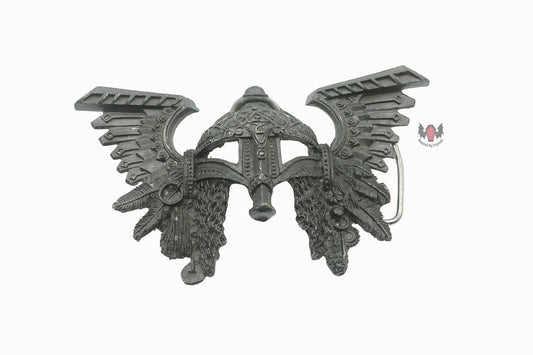 Viking Helmet Belt Buckle Dark 1994 PAGAN Pewter