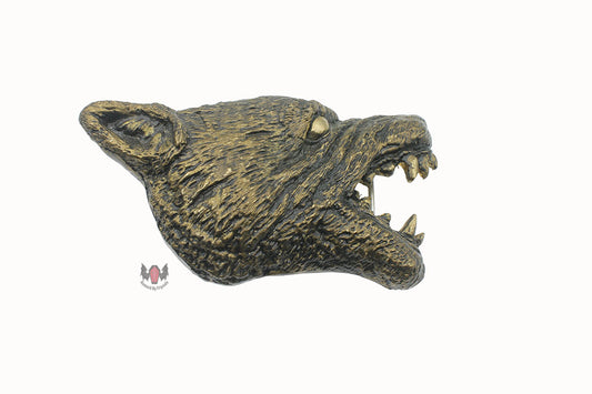 Bronze Wolf Head Belt Buckle PAGAN Pewter 1995
